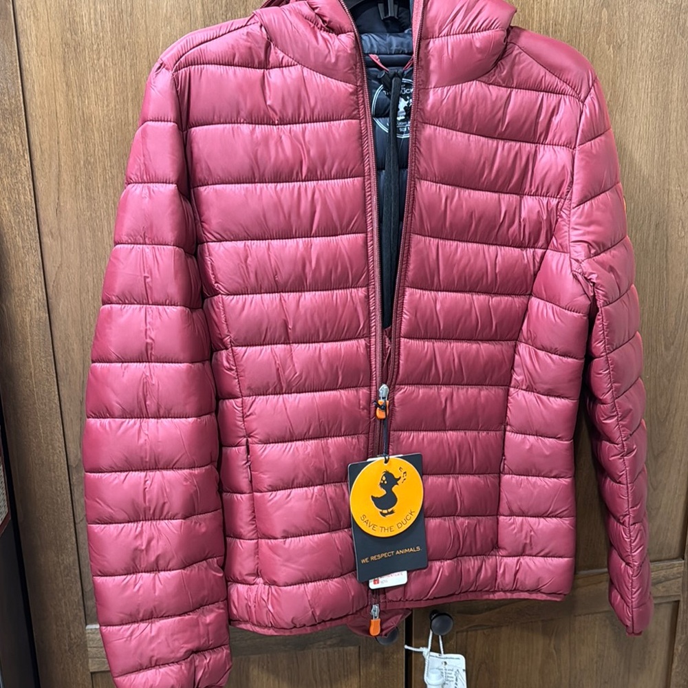 Save The Duck dark red puffer jacket NWT size small